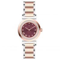 ساعة نسائية فضي نحاسي مينا عنابي ماركة فايلت