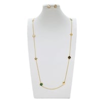 سلسال زركون طويل مع حلق ذهبي ملون ماركة فايلت