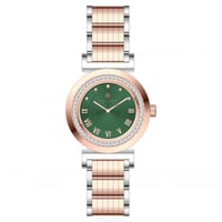 ساعة نسائية فضي نحاسي مينا أخضر ماركة فايلت