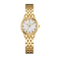 ساعة نسائية ذهبي مينا أبيض من ماركة سان لوريس