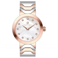 ساعة نسائية فضي نحاسي مينا أبيض من ماركة فايلت