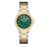 ساعة نسائية فضي ذهبي مينا أخضر ماركة فايلت