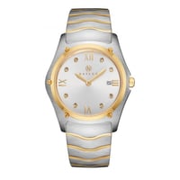 ساعة رجالية ألماس فضي ذهبي مينا أبيض ماركة فايلت