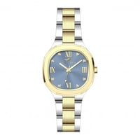 ساعة نسائية فضي ذهبي مينا سماوي ماركة سان لوريس