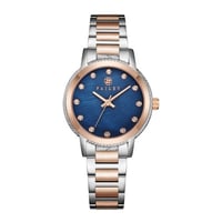 ساعة نسائية فضي نحاسي مينا كحلي ماركة فايلت