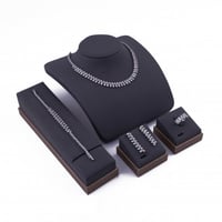 طقم زركون فضي من ماركة فايلت