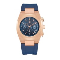 ساعة رجالية سيلكون نحاسي مينا كحلي ماركة فايلت