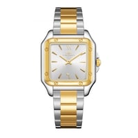 ساعة رجالية فضي ذهبي مينا ابيض ماركة سان لوريس