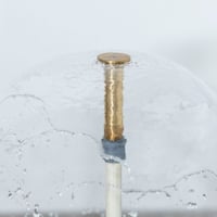 نافورة كروية استيل فضي وذهبي - 1/2 بوصة - 8 سم