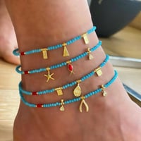 خلخال تركواز بالاحجار الكريمه