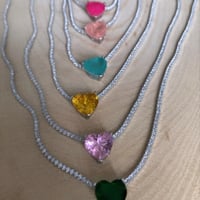 عقد تنس قلب كريستالي