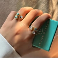 خاتم 3 عيون زرقاء