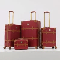 شنط سفر كلاسكية فاخرة بورغندي | أكيات للحقائب