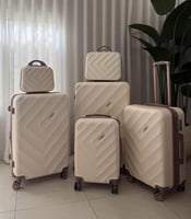 طقم شناط سفر 5 قطع بيج | أكيات للحقائب