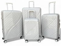 شنط سفر لون رصاصي فاتح اربع قطع مادة PP | ٣٢ انش !