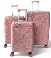 طقم شنط سفر 3 قطع دبل كفرات بعجلات مزدوجة – ضمان س...