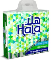 مناديل وجه بيضاء طبقتين من هلا - عبوة 10 صناديق ×...