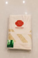 منشفة تركية فاخرة قطنية بزخارف ذهبية – Pamuk Konfo...