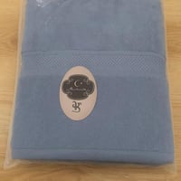 منشفة حمام قطن 100% زرقاء بامتصاص عالٍ ولمسة فندقي...