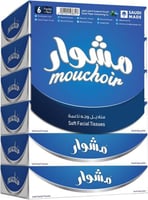 مناديل مشوار للوجه بطبقتين – 100 ورقة × 6 عبوات نا...