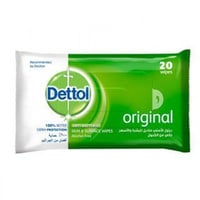 مناديل مبللة مضاد للجراثيم من ديتول 20 منديل