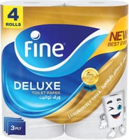 مناديل تواليت فاين – 4 لفات × 140 ورقة | 3 طبقات م...