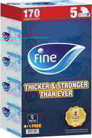 مناديل وجه فاين كلاسيك معقمة – 5 علب × 170 ورقة، ن...