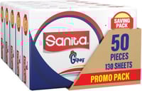 مناديل سانيتا جيبسي – 50 عبوة × طبقتين، 1300 ورقة...
