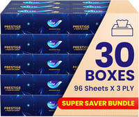 مناديل فاين برستيج قطنية 3 طبقات – 30 علبة × 96 من...