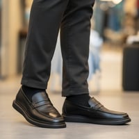 حذاء (DAILY) Comfort جلد بقر طبيعي باللون الأسود