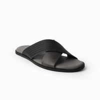 حذاء خليجي عملي بجلد فاخر باللون الرمادي