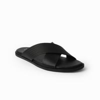 حذاء خليجي عملي بجلد فاخر باللون الأسود