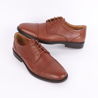 حذاء (CLASSIC) Oxford جلد بقر طبيعي باللون الجملي