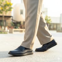 حذاء (DAILY) Comfort جلد بقر طبيعي باللون الكحلي