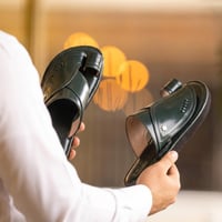 حذاء سعودي كاجول جلد البقر باللون الأخضر 5th Colle...