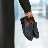 حذاء (DAILY) Comfort جلد بقر طبيعي باللون الكحلي