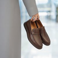 حذاء (DAILY) Comfort جلد بقر طبيعي باللون البني