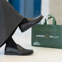 حذاء (DAILY) SLIP-ON فلات جلد بقر طبيعي باللون الأ...