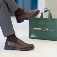 حذاء (CLASSIC) Dress جلد بقر طبيعي باللون البني