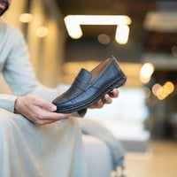 حذاء (DAILY) Comfort جلد بقر طبيعي باللون الكحلي