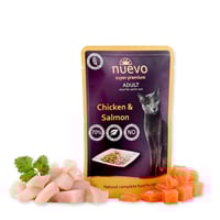 نويفو ظرف طعام رطب للقطط بالدجاج وسمك السالمون 85ج...