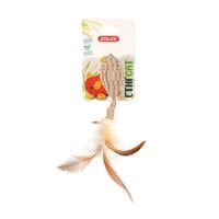 زولكس لعبة كرتون على شكل بيضاوي مع ريشة للقطط