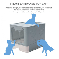 ليتر بوكس مغلق كبير مزود بدرج لتنظيف الرمل بسهولة...