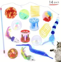 مجموعة العاب متنوعة مسلية وتفاعلية للقطط (14 قطعة...