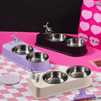 صحن طعام ستاليس مزدوج بعدة الوان