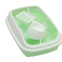 ليتر بوكس للقطط الصغيرة مع صحن طعام ومجرفة(39×27×8...