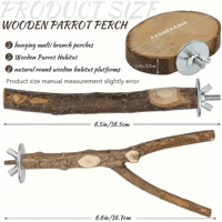 4 قطع مختلفة مجثم للطيور من الخشب الطبيعي