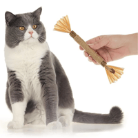 عصا المضغ لتنظيف اسنان القطط وللعب من حبال القنب ا...