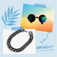 طقم اكسسوار نظارة وسلسلة للحيوانات الاليفة