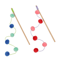 سنارة الكرات التفاعلية للقطط لون وردي واحمر